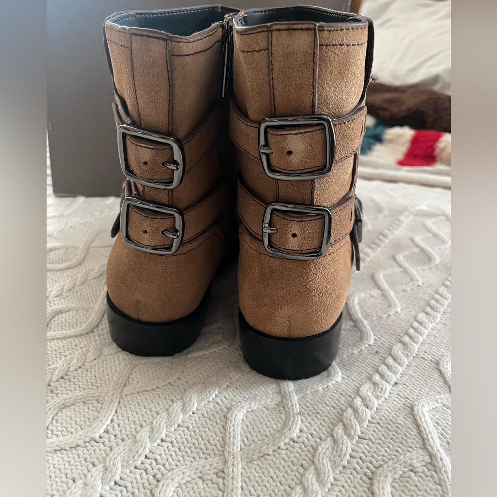 Franco Sarto Taupe Suede Zip-up Boots Women’s Size 8 - Picture 6 of 16